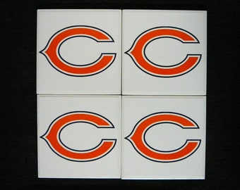 Chicago Bears Ceramic Tile Coasters Set of 4