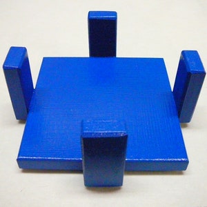 Blue Wood Coaster Holder
