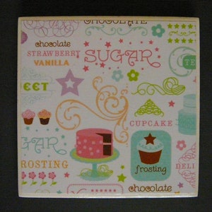 Cupcake Ceramic Tile Coaster
