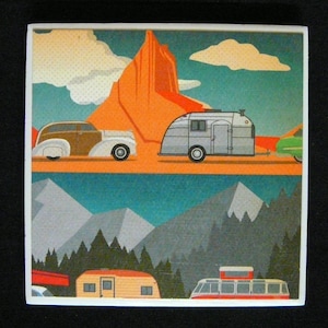 Camping Ceramic Tile Coaster