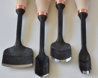 Juego de mazos y gubias para tallar madera, hechos a mano y de alta resistencia.