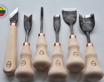 Handmade Wood Carving Tool Set – High Carbon Steel, Birch Handle