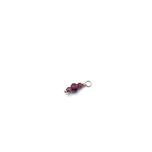 charms 3stones, pearls, additions, for mini creoles, additional charms, fine stones, gold filled, gold, multicolored, tourmaline, customize