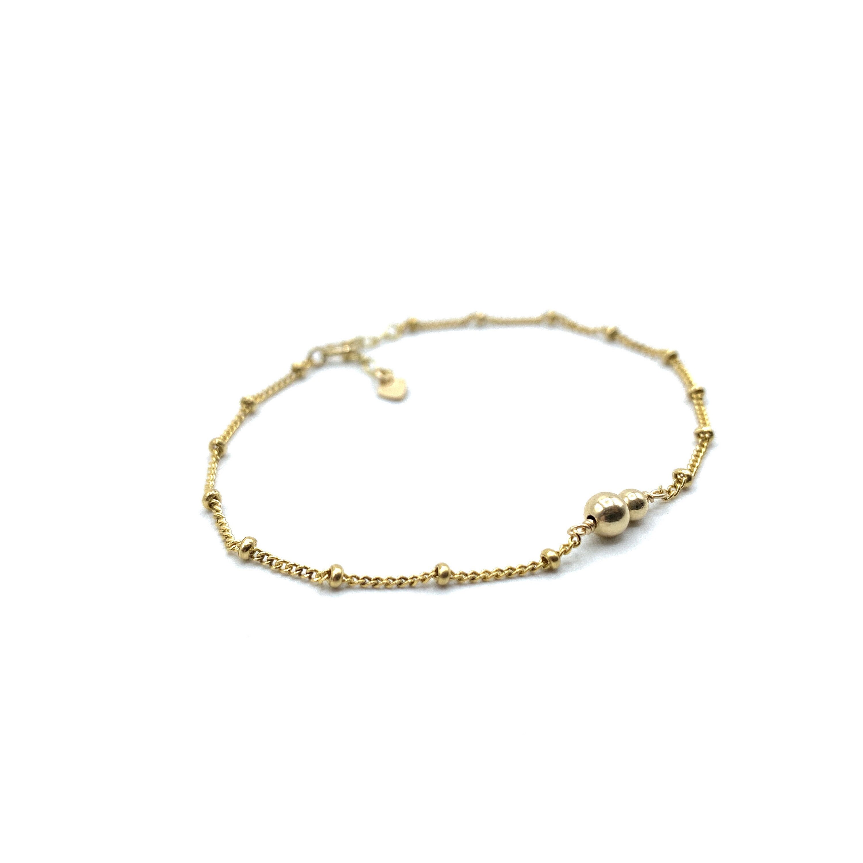 Saturnin:ball Chain Bracelet,fine Bracelet,gold Beaded