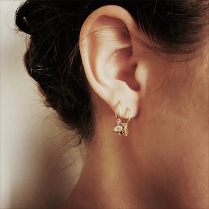 MINI:creole, tiny hoop, 14 carat gold filled, gold plated, infinity creole, fine stones, 12mm, earring, sold individually