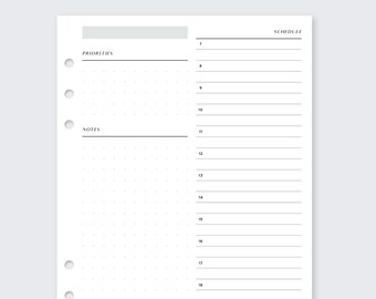 Printed FCC Daily filofax inserts for Franklin Covey Compact ring planners, minimal 2022, vds van der spek, gillio, DO1P daily note, to do