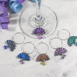 Drink Markers, Fan Cocktail Charms, Wine Lovers Gift