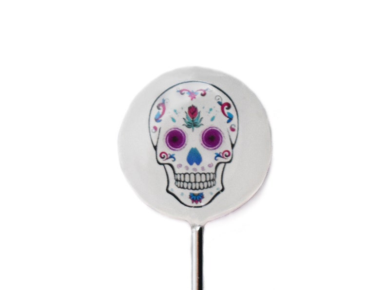 Colorful Sugar Skull Swizzle Sticks for Cocktail Lovers, Stainless Steel Stir Sticks, Coffee Bar Accessories, Housewarming Gift image 5