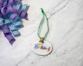 Erasable Happy Birthday Gift Tag, Wine Bottle Decor