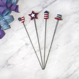 Patriotic Cocktail Picks, 6.5 inch, Set of 4