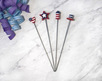 Patriotic Cocktail Picks, 6.5 inch, Set of 4