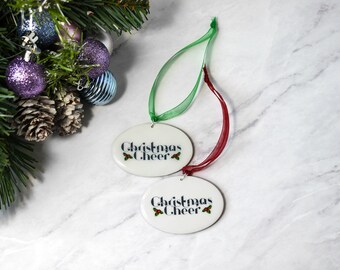 Holiday Wine Bottle Tags, Editable Gift Tag, Christmas Cheer, Set of 2