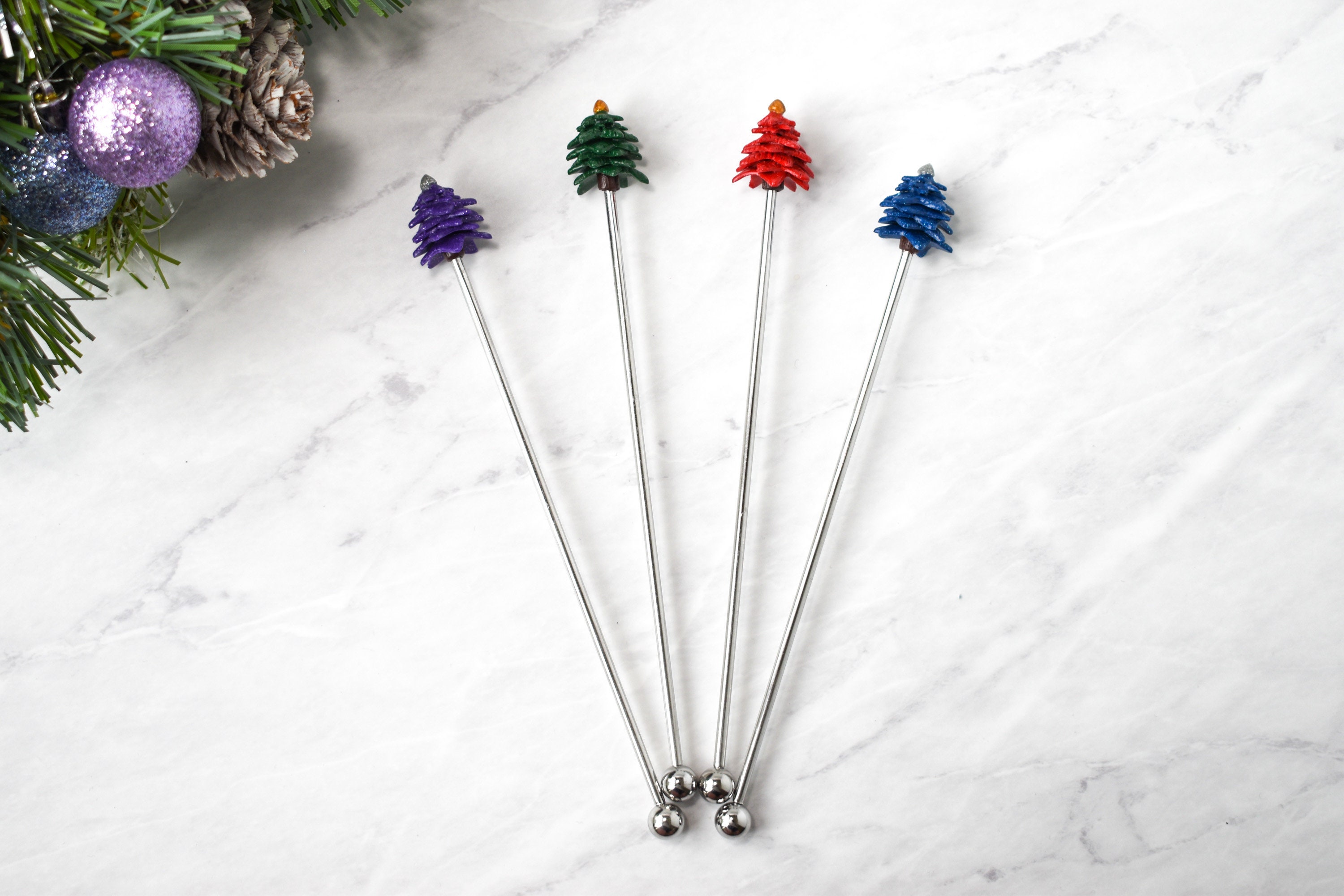 Christmas Tree Swizzle Sticks Stir Sticks Stainless Steel Etsy UK