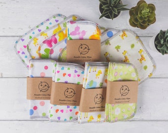 Plastic Free Baby Wipes, Reusable Cotton Wipes, New Mum Gift, New Baby Wipes Gift, Baby Boy Gift, Baby Girl Gift, Reusable Toilet Wipes