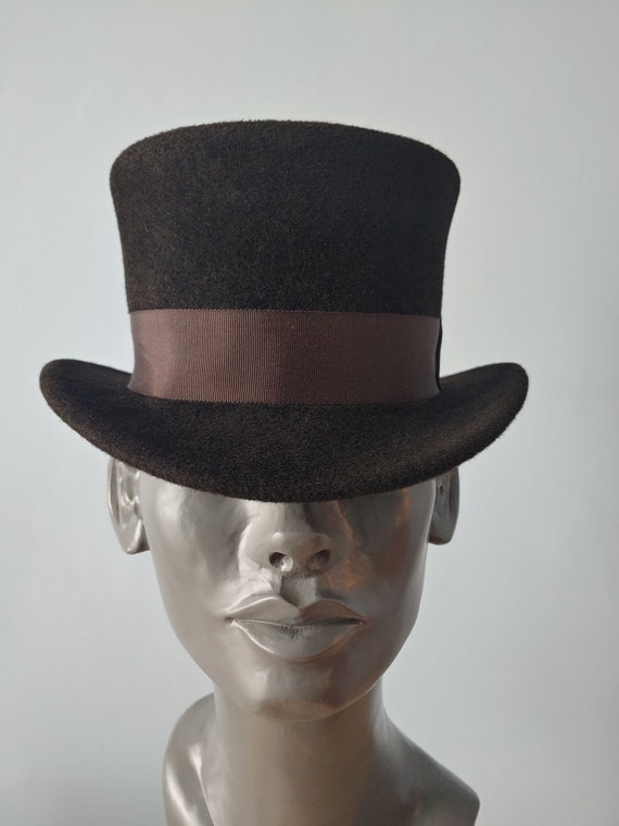 Top Hat / Dark Brown Velour Felt - Etsy