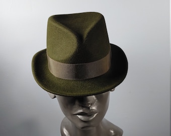 Fedora / Olive Green Wool Felt
