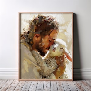 Jesus Wall Art, Christian Painting, Modern Christian Art, Bible Verse Wall Art, Jesus Painting, Church Art, God Art,Home Decor, Church Decor
