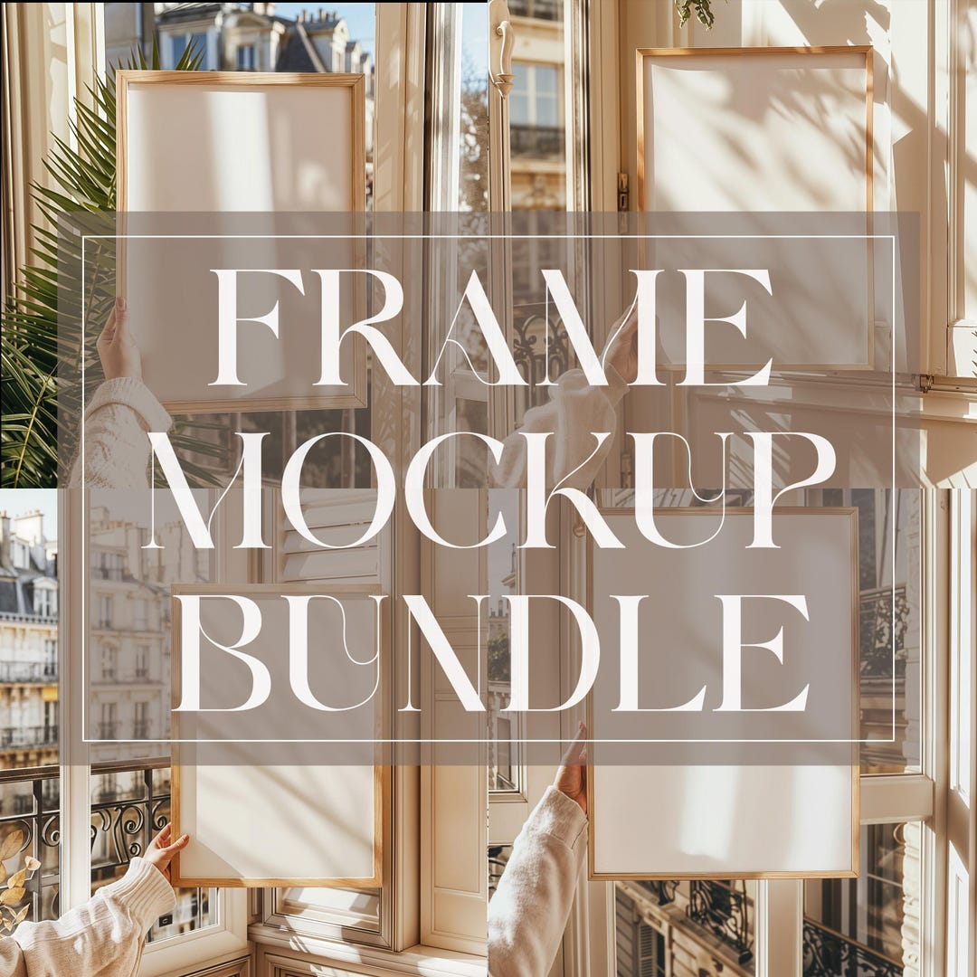 4 Frame Bundle Mockup With Hand, Woman Holding Frame Mockup, Psd Frame ...