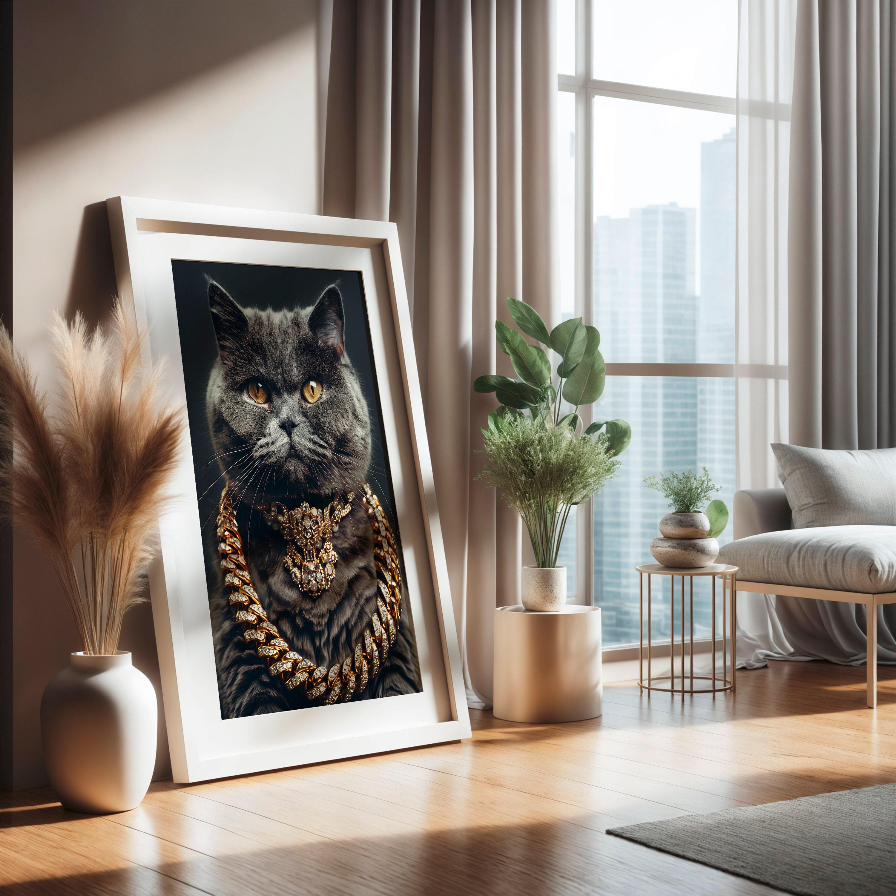 Hip Hop Cat Wall Art, Graffiti Style Cat Poster, Urban Street Art Decor ...