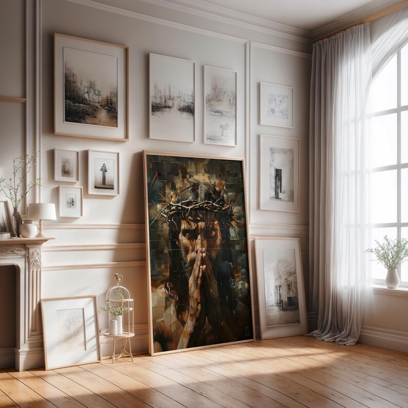 Jesus Christ Wall Art, Abstract Christian Poster, Faith Home Decor - Etsy