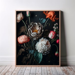 Floral Wall Art Poster, Roses Wall Art, Surreal Flower Wall Art, Flowers Floral Art Print, Vintage Inspired Wall Art, Flowers Art Home Decor