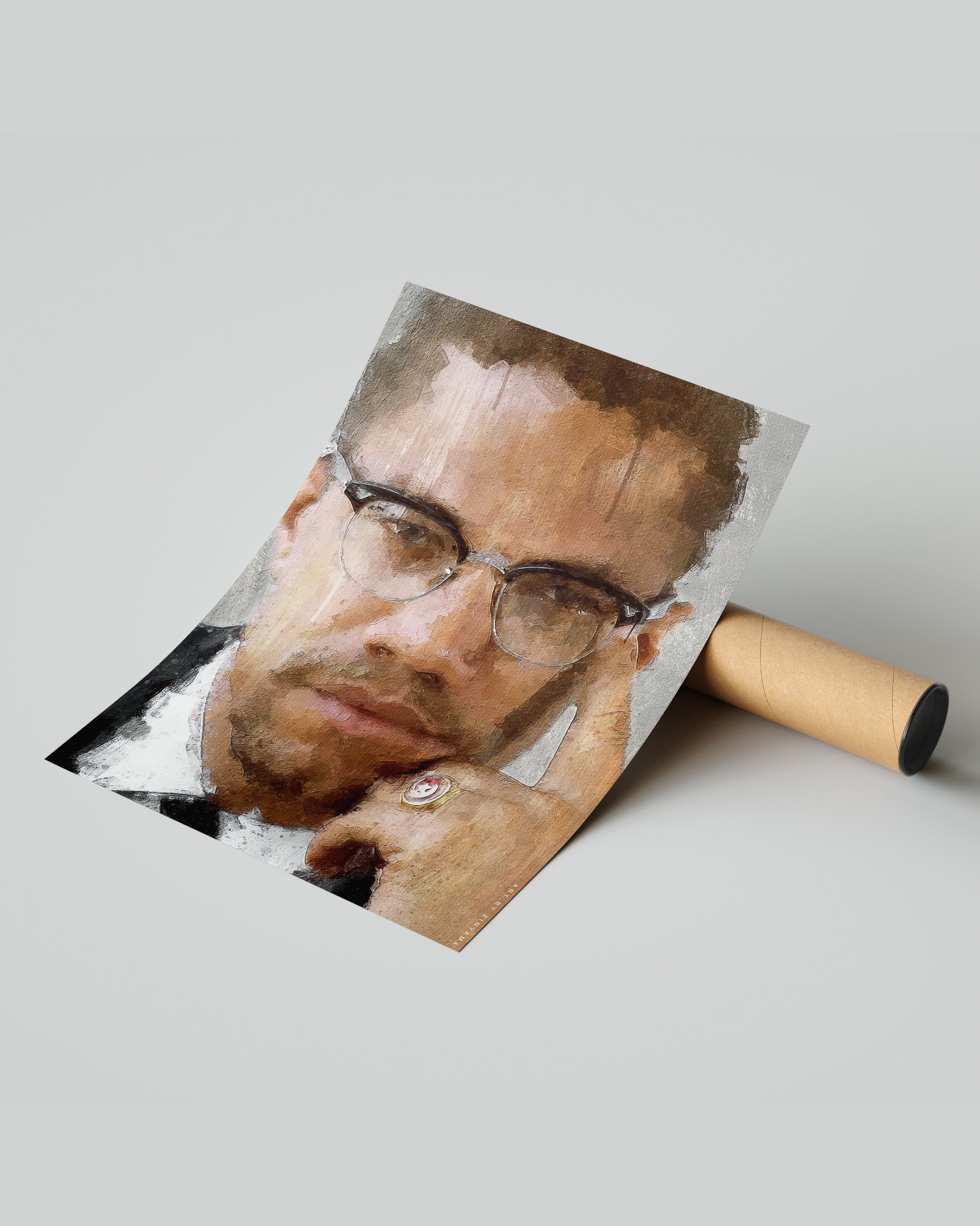 Malcolm X Wall Art Poster Print Canvas Illustration Etsy UK