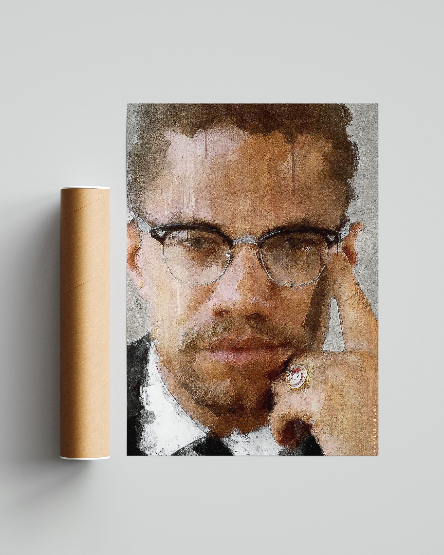 Malcolm X Wall Art Poster Print Canvas Illustration Etsy UK