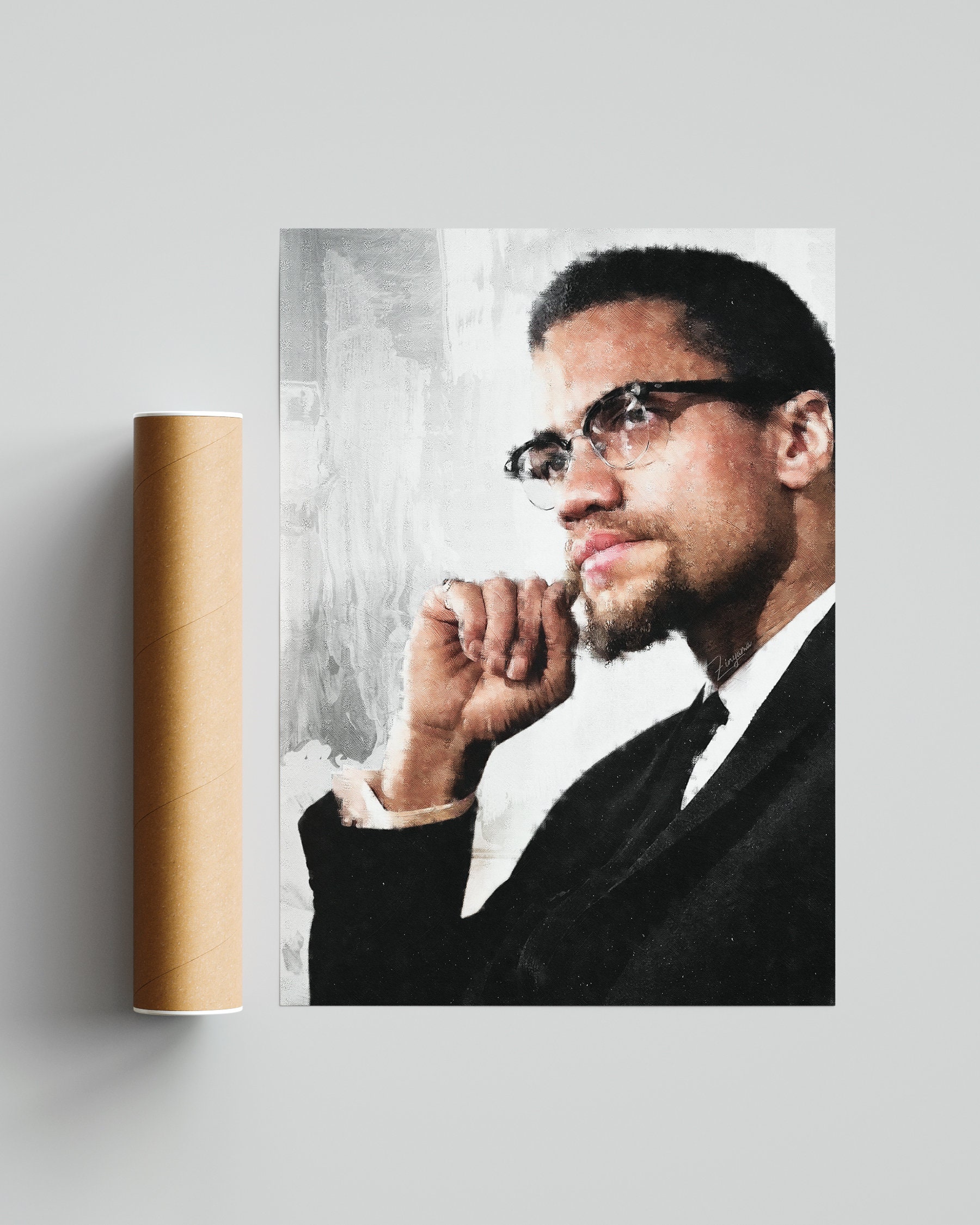 Malcolm X Wall Art, Poster, Print, Canvas, Illustration, Digital