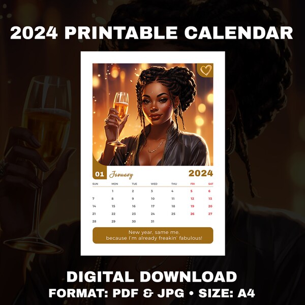 Black Girl Magic Wall Calendar 2024 2025 Etsy