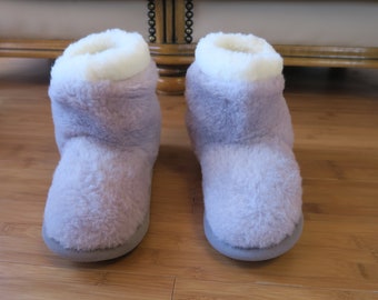 New Ladies Women's Moccasins Alpaca Lilac and Merino Wool Slippers - Men's Winter Booties - Secret Santa Birthday - Mother's Day