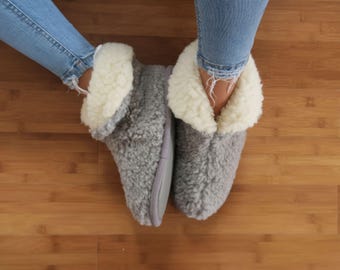 Extra warm and thick Eco Merino Wool Slippers - Winter Sheepskin Bootie Style