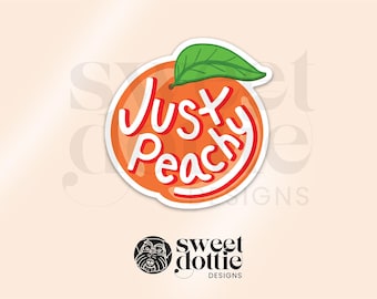 Waterproof Vinyl Peach Sticker - Just Peachy Design