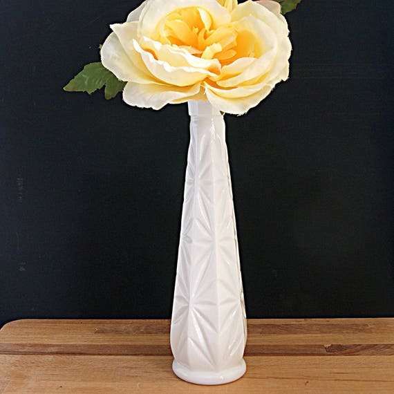 Vintage Milk Glass Vintage White Vase White Glass Vase Vintage Mid