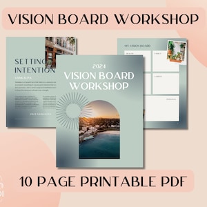 2024 Vision Board Template, Vision Board Workshop, Manifestation Guide ...