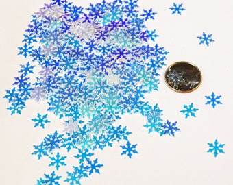 20 large silver snowflake confetti sequins 28 24 mm