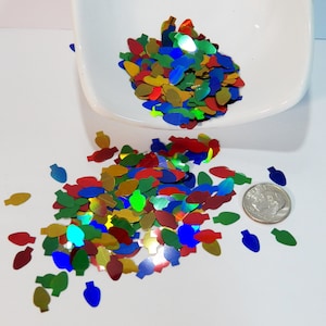 Christmas Lights Confetti - Glitter Shapes - Mixed Holo Colors - Large Size - 10x6 mm - PET! B-368
