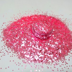 Lichtroze & zilver Glitter maat 1/24! Flashy Glitter Kleine Chunky grootte - Mooie Shine! B-343