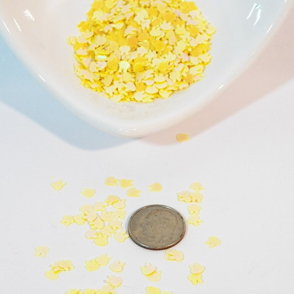 Bunny Confetti Yellow Iridescent! 4 mm! Perfect Embellishments! Easter, Card Making, Candle Making, Scrap booking, etc. B-288