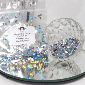 Diamenty - Srebrne Holograficzne Kształty! 3 mm Specjalne Kształty! Srebrny Holograficzny! Odwiedź Nasz Sklep! B-166
