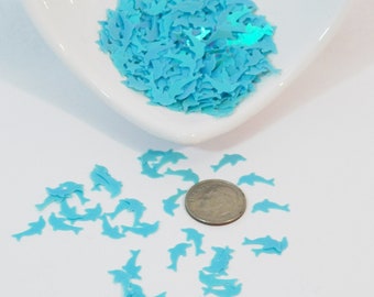 Dolphin Confetti! Blue Iridescent! 11 x 6 mm Size - Great Embellishments! B-137