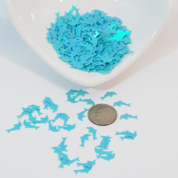 Dolphin Confetti! Blue Iridescent! 11 x 6 mm Size - Great Embellishments! B-137