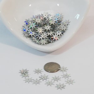 StarBurst Confetti-Sequins! Belle couleur holographique argentée! 11 mm Taille! Grands embellissements! B-287