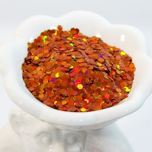 Copper In Autumn Chunky Holographic Glitter! Beautiful Fiery Color Changes! Size 1/12 - 2 mm! B-271
