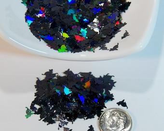 ¡Gatos Confeti! Negro Holo - Colores ardientes! Tamaño 6mm - B-359