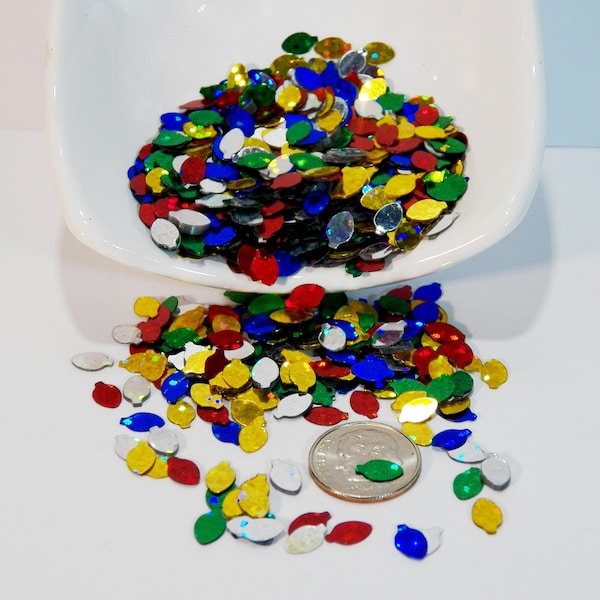 Christmas Lights Confetti - Glitter Shapes - Mixed Colors - Fiery Sparkles - 8x5mm! B-151