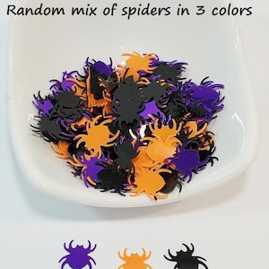 Spider Confetti - Sequin Mix! Halloween Mix! 15 x 13 mm - Paars, Zwart, Oranje! Bin-269