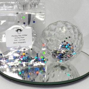 Kropki Srebrne Holograficzne Brokatowe Kształty! Kropki 2,5 mm Srebrne Holograficzne Błyszczą Wiele Kolorów! Odwiedź Nasz Sklep! B-164