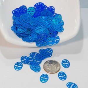 ¡Confeti de huevo de Pascua- Iridiscente azul! ¡Qué lindo! Tamaño 12 x 8 MM - ¡Mira el video! B-376