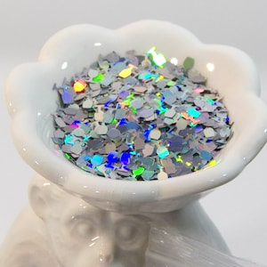 Glitter Confetti in de vorm van wijnglazen! Mooie zilveren holografische-briljant / vurige Shine! B-252