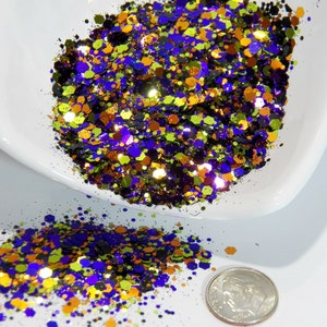 Halloween Chunky Metallic Mix - (Het paars lijkt blauw op deze foto's) -Mooie kleuren! B-366